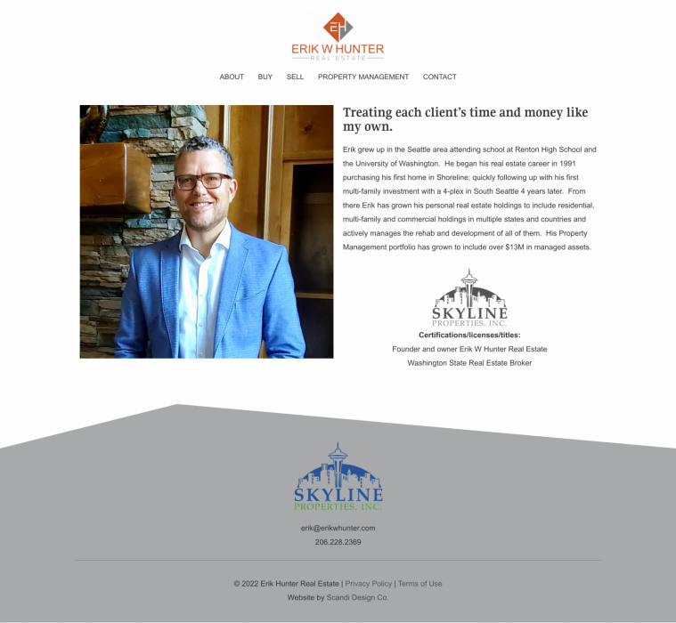 Portfolio: Erik Hunter Real Estate About Page