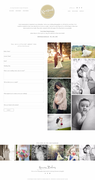 Portfolio: Roman Studios Contact Page